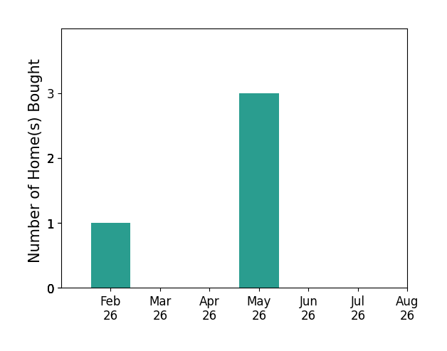 Bar chart of total home sales by Mithun Behera over the past 12 months