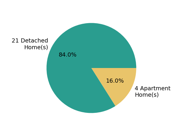 Pie chart showing home sales by property type for Debra Callahan