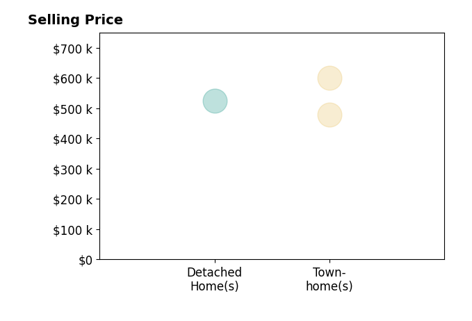 Cindy Maluschka's purchased homes include detached homes at $525K, townhomes from $480K to $600K.