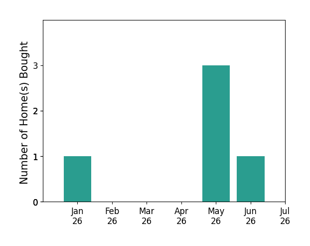 Bar chart of total home sales by Victor Lam over the past 12 months