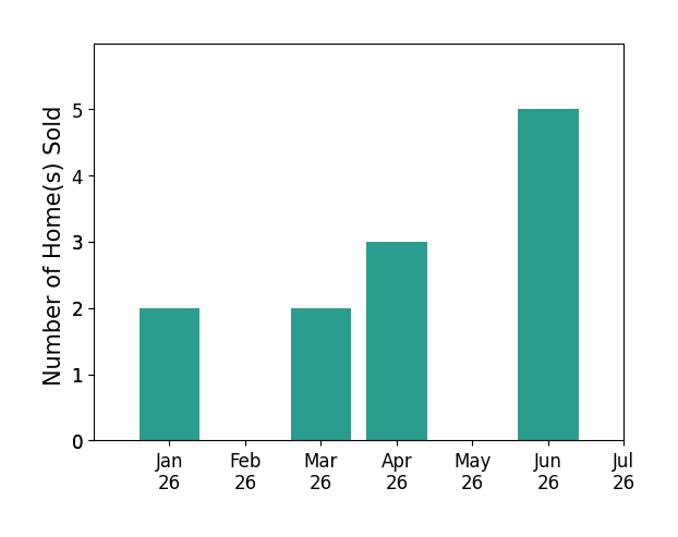 Bar chart of total home sales by ALEX JUAREZ over the past 12 months