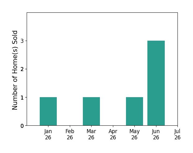 Bar chart of total home sales by Andrew Petrossian over the past 12 months