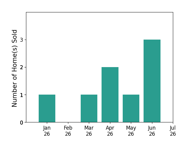 Bar chart of total home sales by Pat Miller over the past 12 months