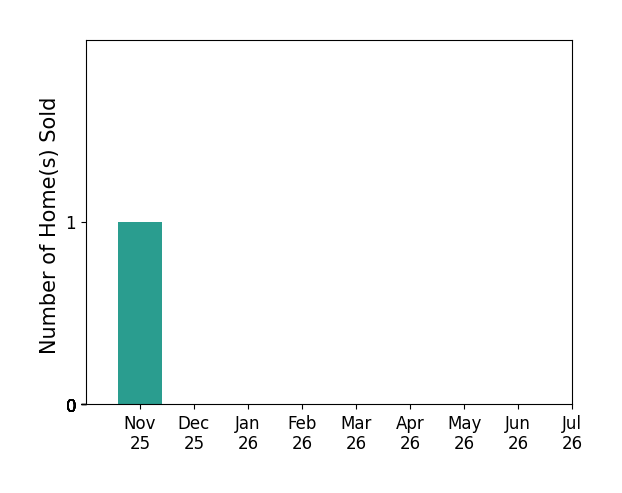 Bar chart of total home sales by Tina Chien over the past 12 months