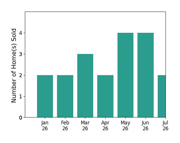 Bar chart of total home sales by Daniel Patton over the past 12 months