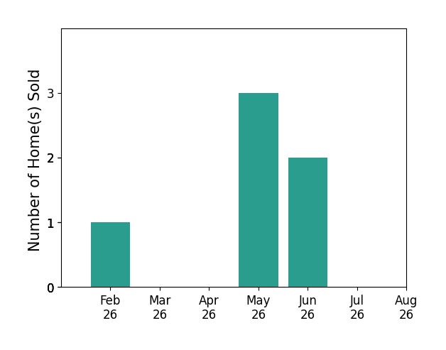 Bar chart of total home sales by Amy Schaefer over the past 12 months