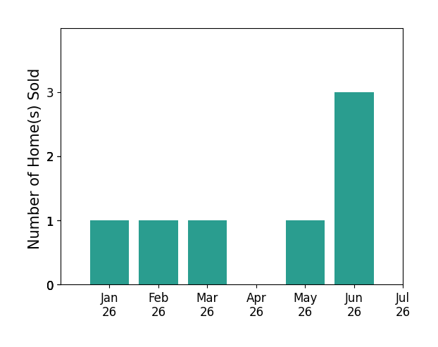 Bar chart of total home sales by Cami Leonard over the past 12 months
