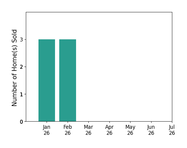 Bar chart of total home sales by Meliza Silva over the past 12 months