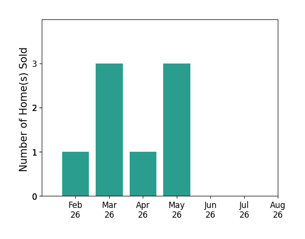 Buzz Niederklein sold 1 home in February 2026, 3 homes in March 2026, 1 home in April 2026, 3 homes in May 2026, for a total of 8 homes.