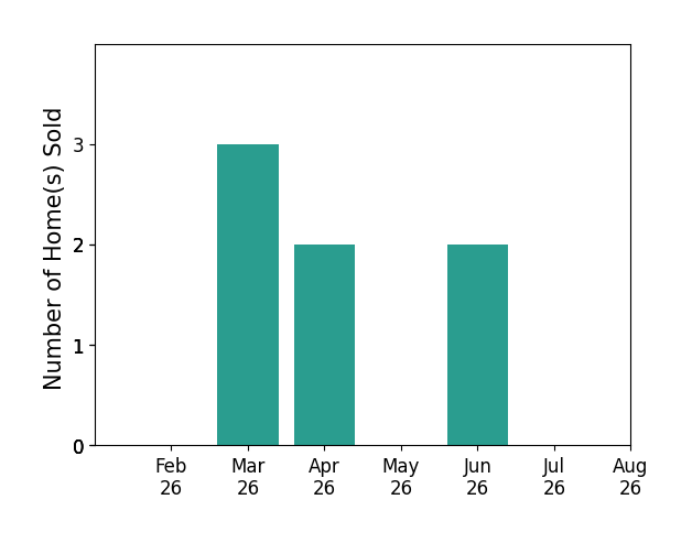 Sarina McNeel sold 3 homes in March 2026, 2 homes in April 2026, 2 homes in June 2026, for a total of 7 homes.
