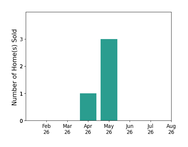 Bar chart of total home sales by Rachel Tiskevics over the past 12 months