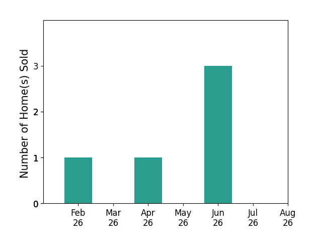 Bar chart of total home sales by Laura Slavin over the past 12 months