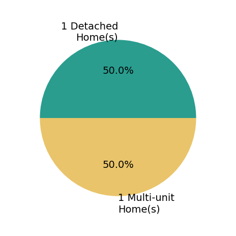 Pie chart showing home sales by property type for Diana Skaff