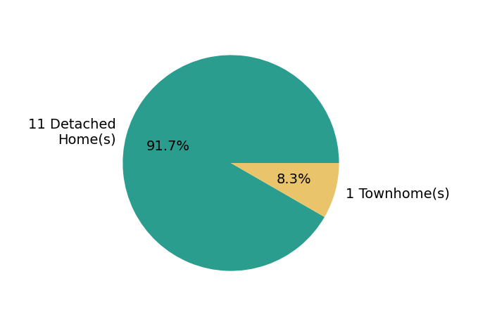 Pie chart showing home sales by property type for Lyndsay Schaben
