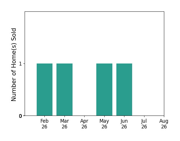 Bar chart of total home sales by Rita Schechinger over the past 12 months