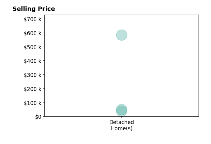 Histogram of home sales price ranges for R ROZANNE RIEGER