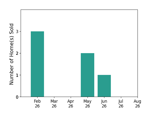 Bar chart of total home sales by Thuy Nguyen over the past 12 months