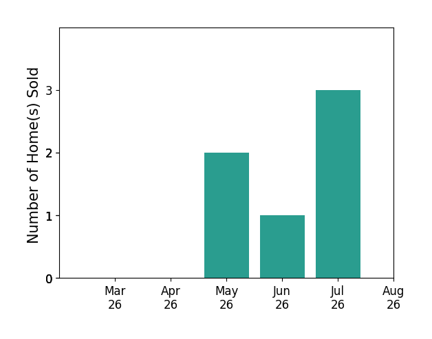 Reema Raju sold 2 homes in May 2026, 1 home in June 2026, 3 homes in July 2026, for a total of 6 homes.