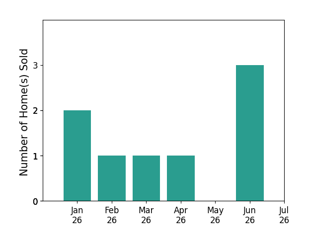 Bar chart of total home sales by Chelsea Morgan over the past 12 months