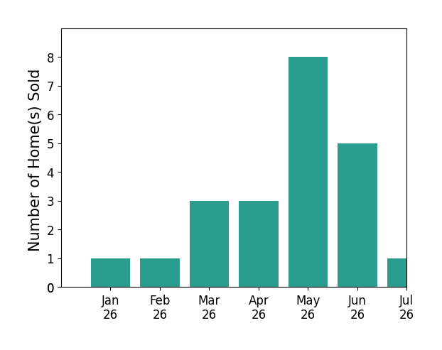 Bar chart of total home sales by David Patsel over the past 12 months