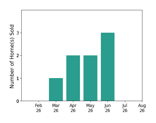 Michelle Meenach sold 1 home in March 2026, 2 homes in April 2026, 2 homes in May 2026, 3 homes in June 2026, for a total of 8 homes.
