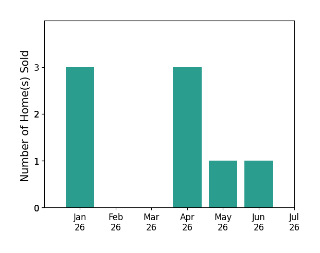 Bar chart of total home sales by Justin Luke over the past 12 months