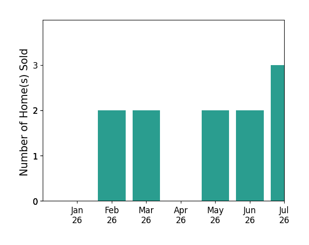 Bar chart of total home sales by Amy Lucas PA Lucas over the past 12 months