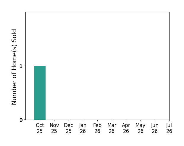 Bar chart of total home sales by Carl Young over the past 12 months