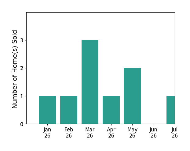 Bar chart of total home sales by Raj Cheema over the past 12 months