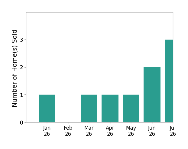 Bar chart of total home sales by Kimberly Farias over the past 12 months