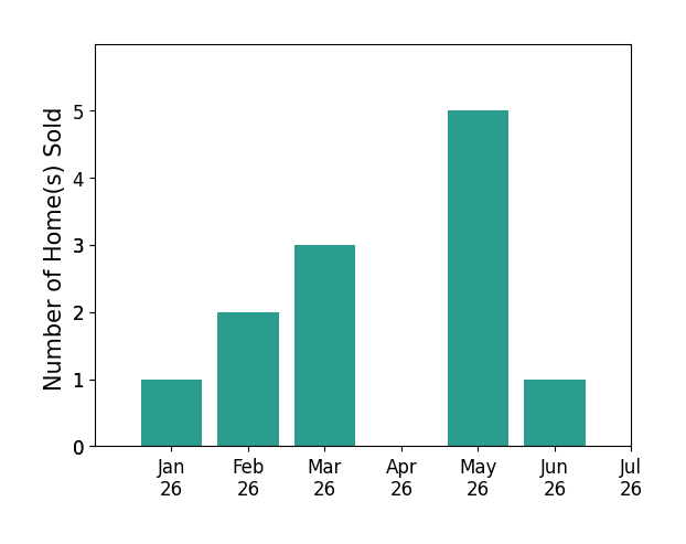 Bar chart of total home sales by Elior Levi over the past 12 months