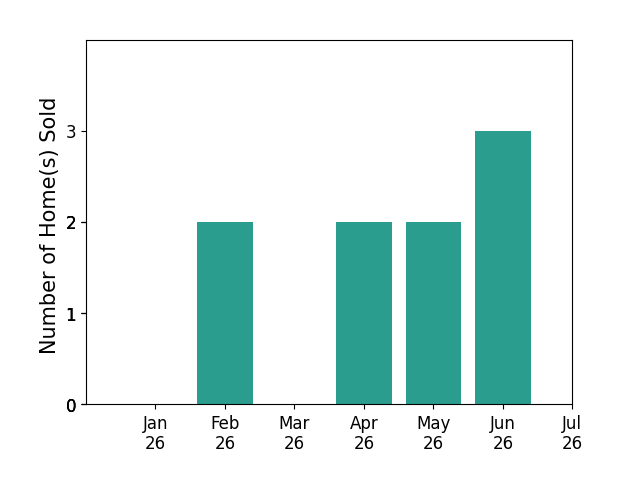 Bar chart of total home sales by Vladimir Makhorin over the past 12 months