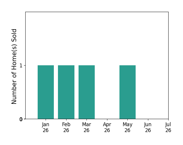 Bar chart of total home sales by Lisa McBride over the past 12 months