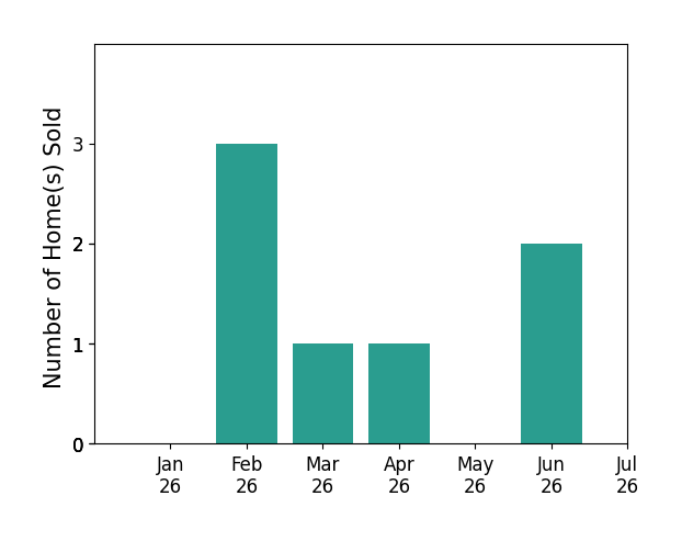 Bar chart of total home sales by Jason Saphire over the past 12 months