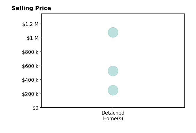 Histogram of home sales price ranges for Christine Jenkins
