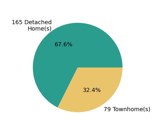 Pie chart showing home sales by property type for NANCY PRUITT