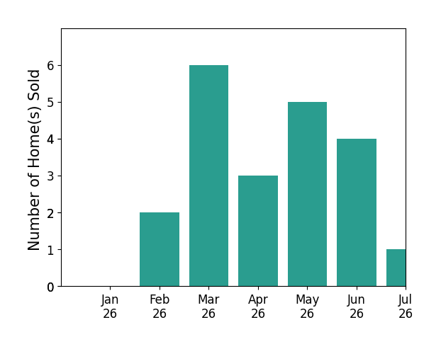 Bar chart of total home sales by Susan Jones over the past 12 months