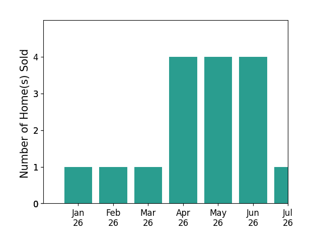 Bar chart of total home sales by Damian Costantino over the past 12 months