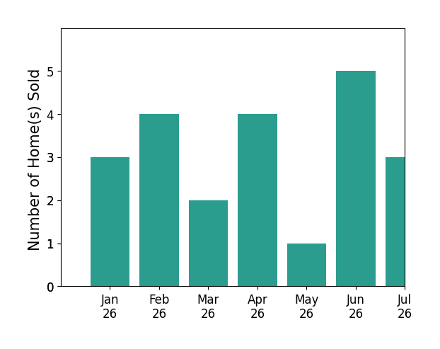 Bar chart of total home sales by LUKE NEWCOMER over the past 12 months