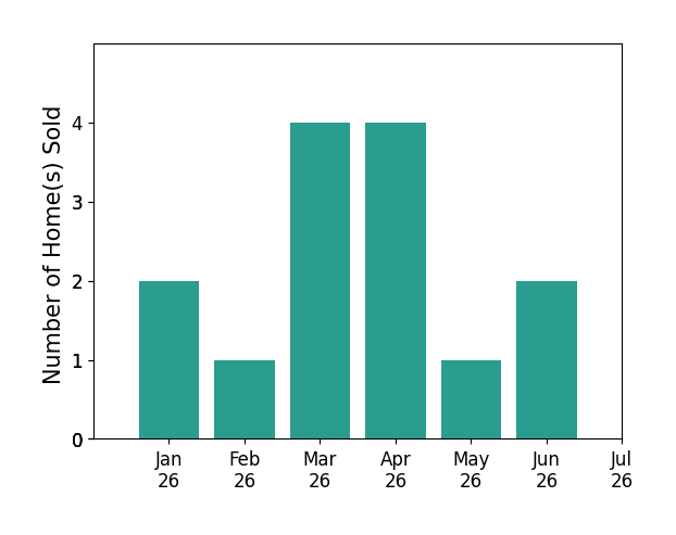 Bar chart of total home sales by Chelo Tarin Lopez over the past 12 months