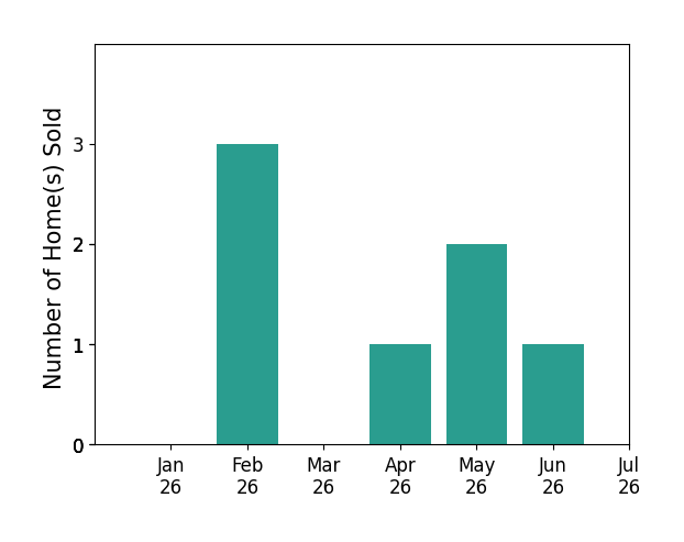 Bar chart of total home sales by Zhongli Wang over the past 12 months