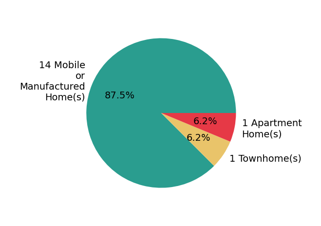 Pie chart showing home sales by property type for Maggie Langan
