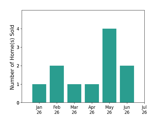 Bar chart of total home sales by Nikki Segraves Wood over the past 12 months