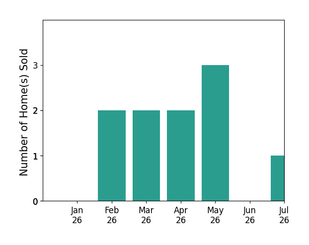 Bar chart of total home sales by MELISSA PELLERITO over the past 12 months