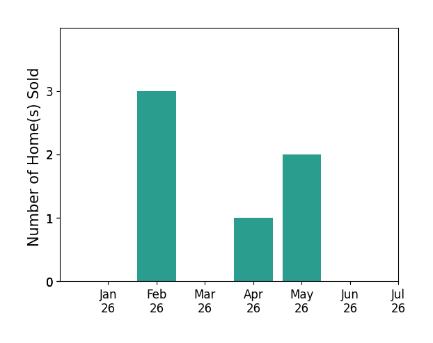 Bar chart of total home sales by Matthew Peters over the past 12 months