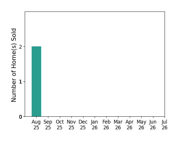 Bar chart of total home sales by PATTY JONES over the past 12 months