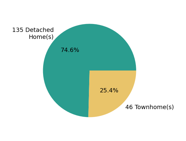 Pie chart showing home sales by property type for MATTHEW BERKIS