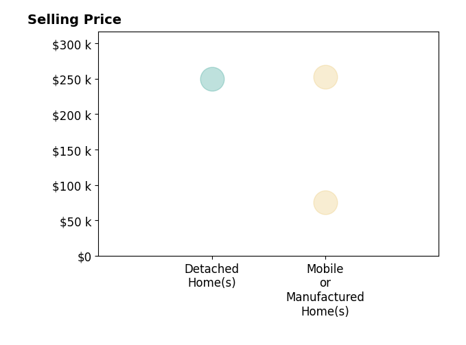 Marti Spitzer's sold homes include detached homes at $250K, mobile or manufactured homes from $75K to $253K.