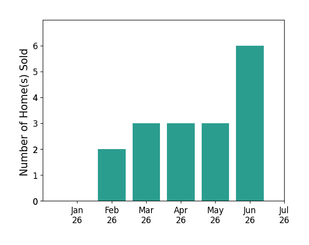 Bar chart of total home sales by Lisa Kneram PA over the past 12 months