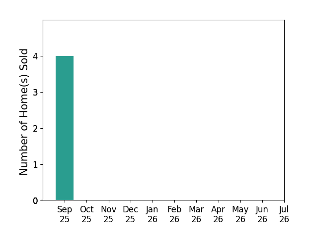 Bar chart of total home sales by Mary Ellen TN Realtor Chess over the past 12 months